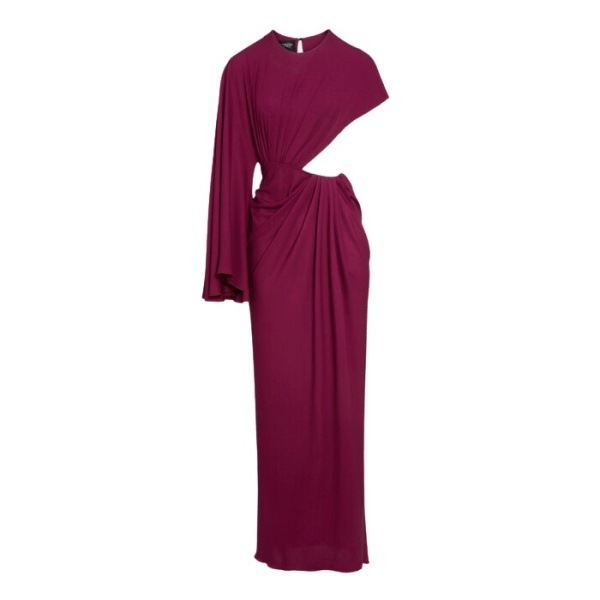 Giambattista Valli Midi Purple Draped Asymmetrical Dress - Giambattista Valli Dresses - Romantic Couture - Shop at Coveti