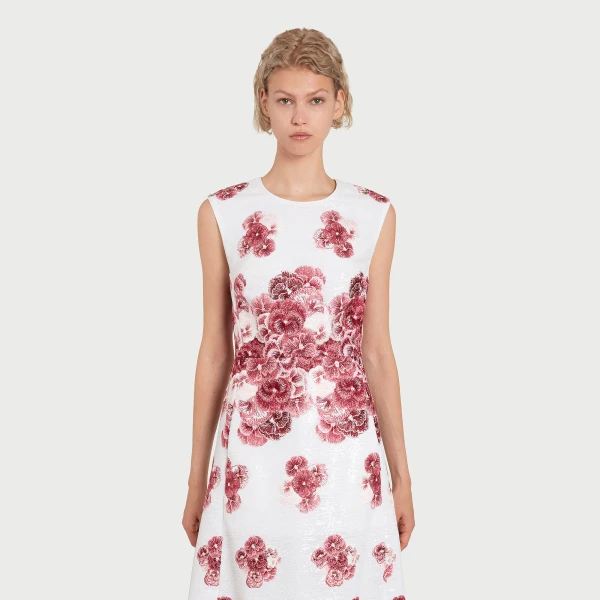 Giambattista Valli Midi Ruby Pansies Sequin Dress - Giambattista Valli Dresses - Romantic Couture - Shop at Coveti