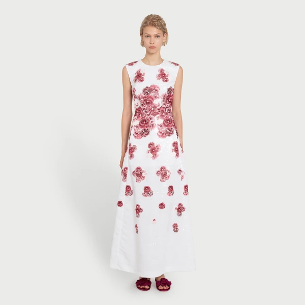 Giambattista Valli Midi Ruby Pansies Sequin Dress - Giambattista Valli Dresses - Romantic Couture - Shop at Coveti