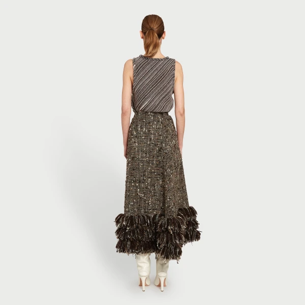 Giambattista Valli Midi Wool Rovings And Bouclé Skirt - Giambattista Valli Skirts - Romantic Couture - Shop at Coveti