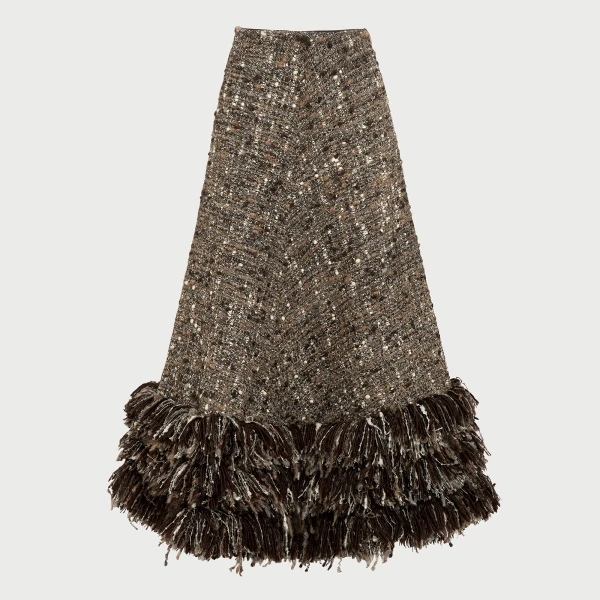 Giambattista Valli Midi Wool Rovings And Bouclé Skirt - Giambattista Valli Skirts - Romantic Couture - Shop at Coveti