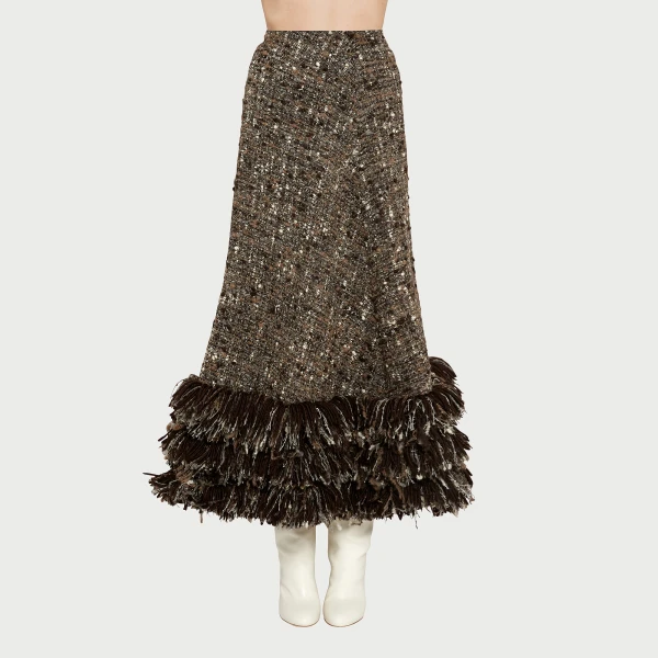Giambattista Valli Midi Wool Rovings And Bouclé Skirt - Giambattista Valli Skirts - Romantic Couture - Shop at Coveti
