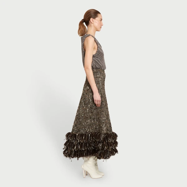 Giambattista Valli Midi Wool Rovings And Bouclé Skirt - Giambattista Valli Skirts - Romantic Couture - Shop at Coveti