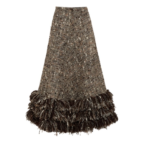 Giambattista Valli Midi Wool Rovings And Bouclé Skirt - Giambattista Valli Skirts - Romantic Couture - Shop at Coveti