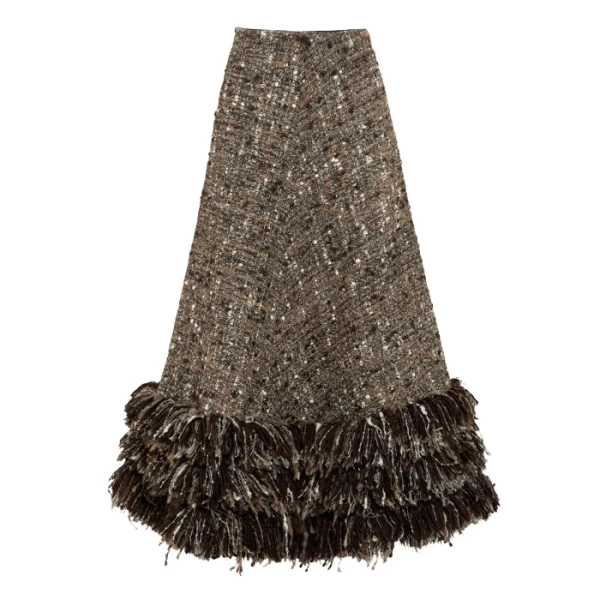 Giambattista Valli Midi Wool Rovings And Bouclé Skirt - Giambattista Valli Skirts - Romantic Couture - Shop at Coveti