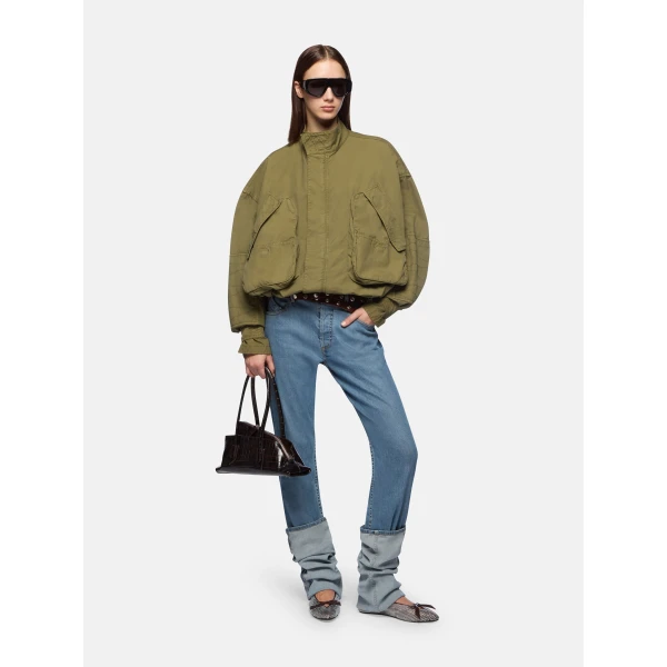 The Attico Military Green Bomber Jacket, view 2