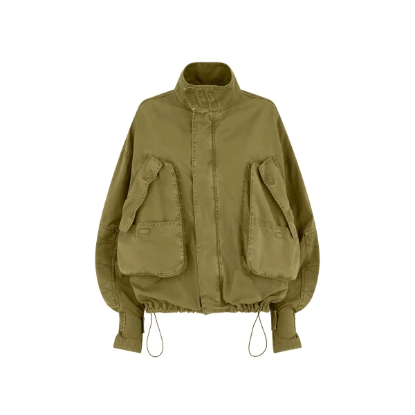 The Attico Military Green Bomber Jacket, view 4