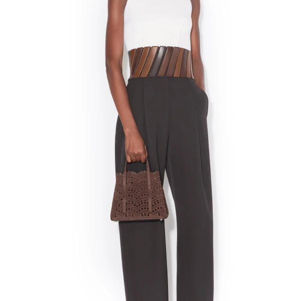 Alaïa Mina 20 In Nubuck - Alaia Bags - Laser Cut Luxury - Shop at Coveti