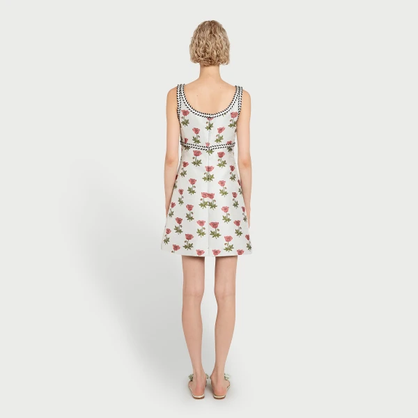 Giambattista Valli Mini Blue Floral Jacquard Dress - Giambattista Valli Dresses - Romantic Couture - Shop at Coveti