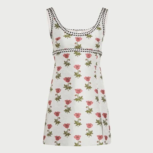 Giambattista Valli Mini Blue Floral Jacquard Dress - Giambattista Valli Dresses - Romantic Couture - Shop at Coveti
