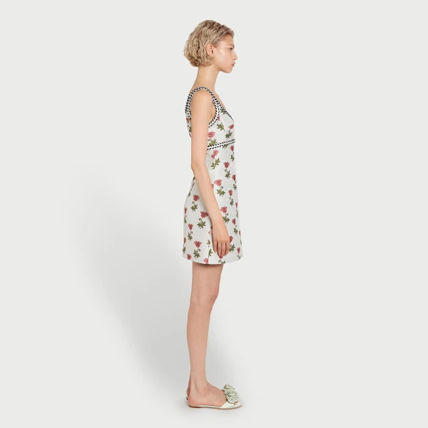 Giambattista Valli Mini Blue Floral Jacquard Dress - Giambattista Valli Dresses - Romantic Couture - Shop at Coveti