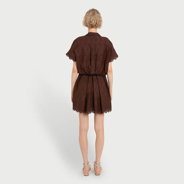 Giambattista Valli Mini Brown Pointelle Blouse - Giambattista Valli Tops - Romantic Couture - Shop at Coveti