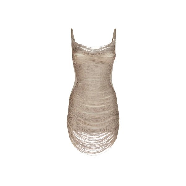 The Attico Mini Dress Silver, view 4