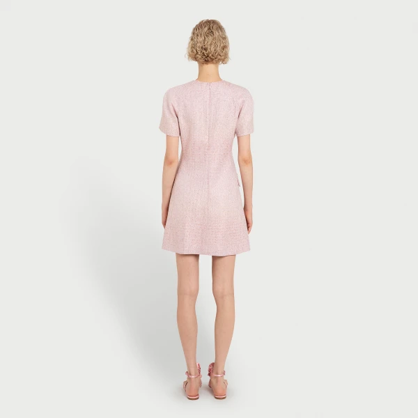 Giambattista Valli Mini Pink Iridescent Tweed Dress - Giambattista Valli Dresses - Romantic Couture - Shop at Coveti
