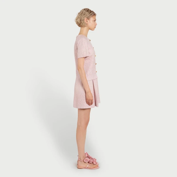 Giambattista Valli Mini Pink Iridescent Tweed Dress - Giambattista Valli Dresses - Romantic Couture - Shop at Coveti
