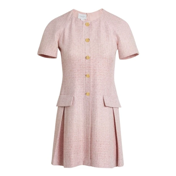 Mini Pink Iridescent Tweed Dress