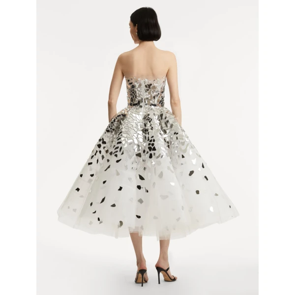 Oscar de la Renta Mirrored Mosaic Cocktail Dress - Oscar de la Renta Dresses - American Couture - Shop at Coveti