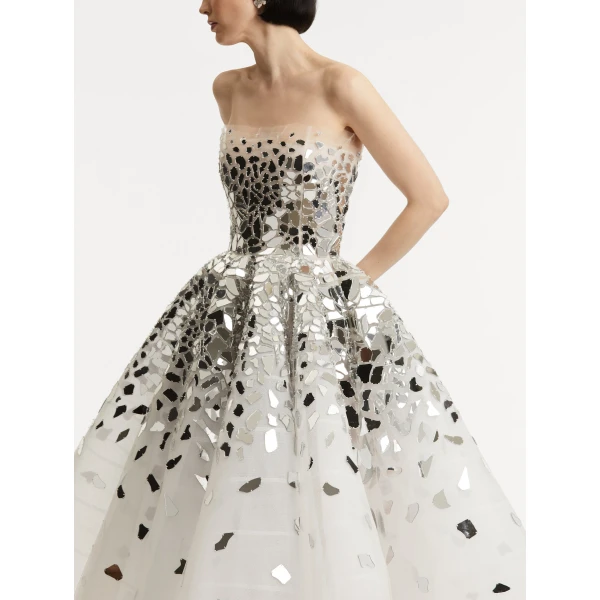Oscar de la Renta Mirrored Mosaic Cocktail Dress - Oscar de la Renta Dresses - American Couture - Shop at Coveti