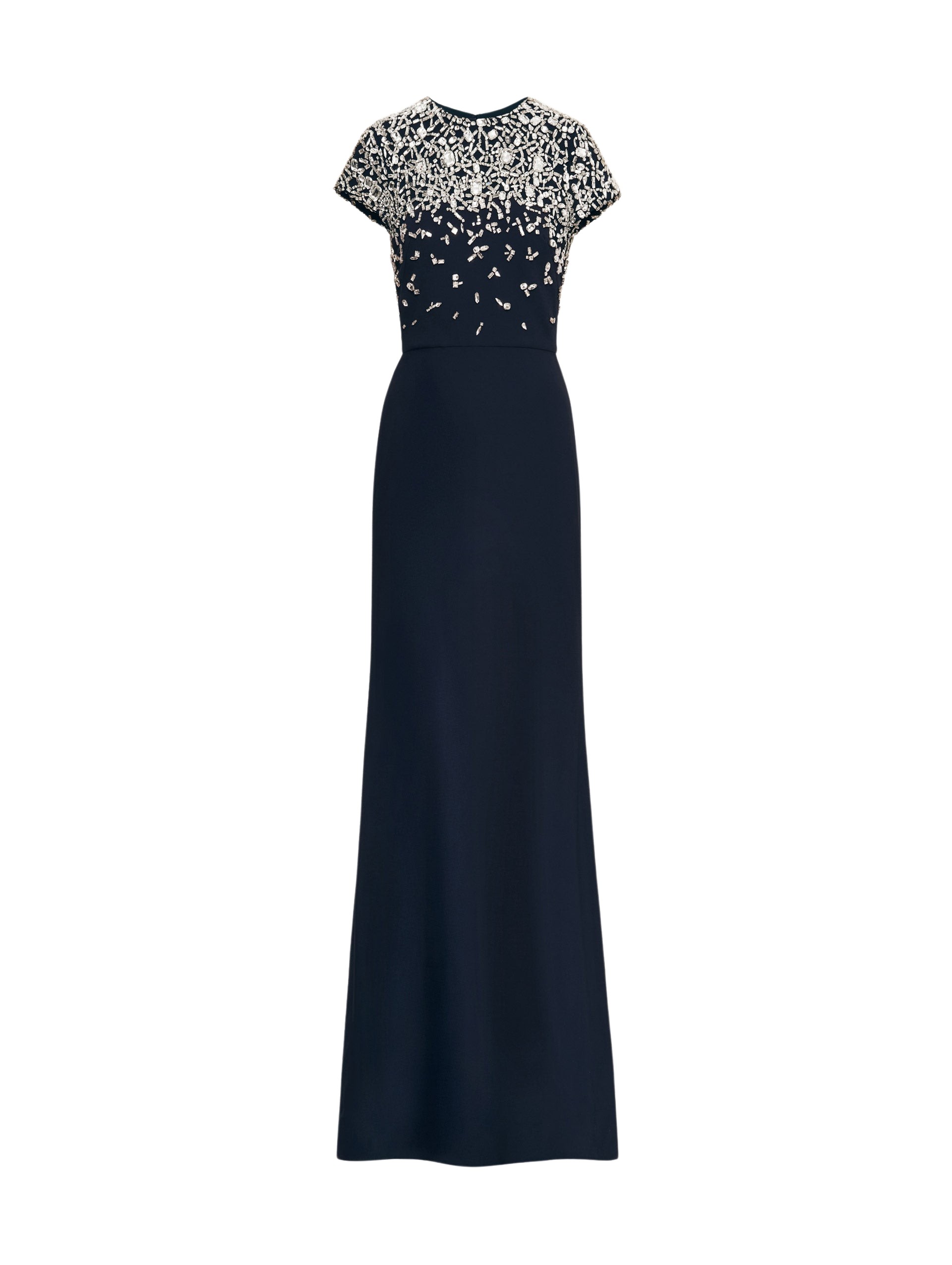 Oscar de la Renta Mosaic Crystal Embroidered Cady Gown