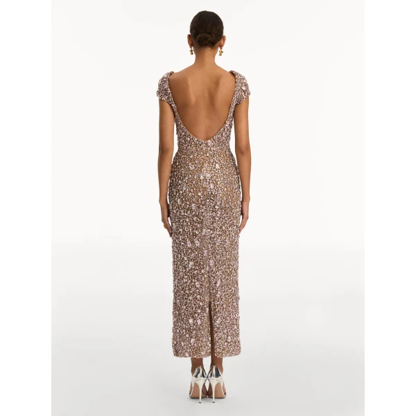Oscar de la Renta Mosaic Crystal Embroidered Gown - Oscar de la Renta Dresses - American Couture - Shop at Coveti