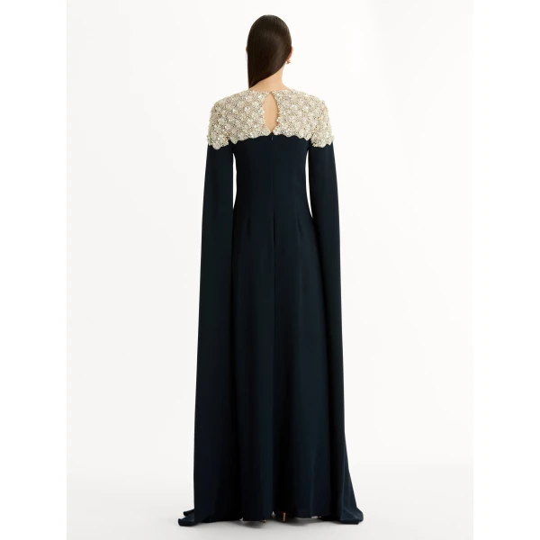 Oscar de la Renta Mother of Pearl Embroidered Caftan - Oscar de la Renta Dresses - American Couture - Shop at Coveti