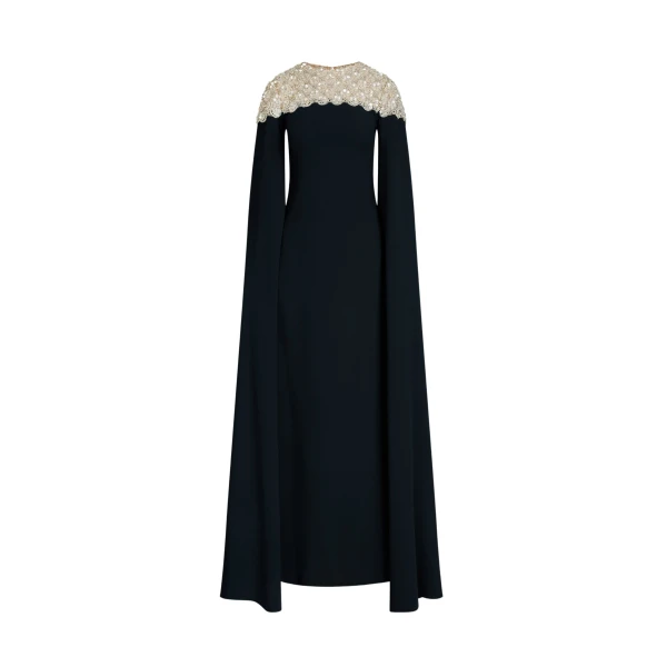 Oscar de la Renta Mother of Pearl Embroidered Caftan - Oscar de la Renta Dresses - American Couture - Shop at Coveti