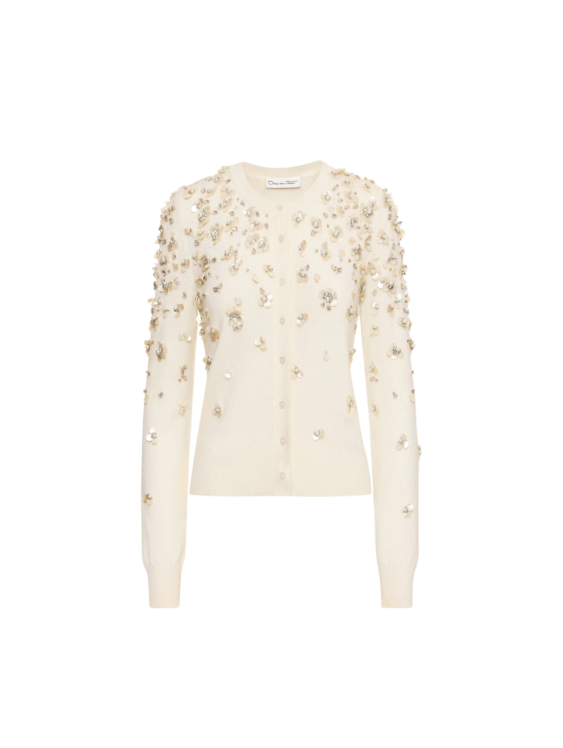 Mother-of-Pearl-Embroidered-Cardigan-Oscar-de-la-Renta-Knitwear62568_nobg Oscar de la Renta Mother of Pearl Embroidered Cardigan - Oscar de la Renta Knitwear - American Couture - Shop at Coveti