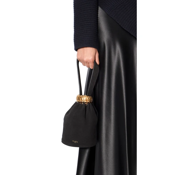 Alaïa Motion Bracelet Bag In Suede - Alaia Bags - Laser Cut Luxury - Shop at Coveti