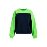 Essentiel Antwerp Navy and green two-tone knit sweater - Essentiel Antwerp Knitwear - Colorful Belgian Design - Shop at Coveti