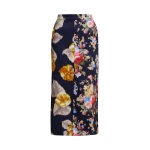 Essentiel Antwerp Navy and multicolor dual floral print maxi skirt - Essentiel Antwerp Skirts - Colorful Belgian Design - Shop at Coveti