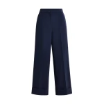 Essentiel Antwerp Navy cropped pants with folded cuffs - Essentiel Antwerp Pants - Colorful Belgian Design - Shop at Coveti