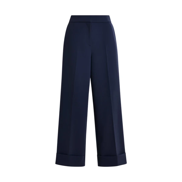 Essentiel Antwerp Navy cropped pants with folded cuffs - Essentiel Antwerp Pants - Colorful Belgian Design - Shop at Coveti