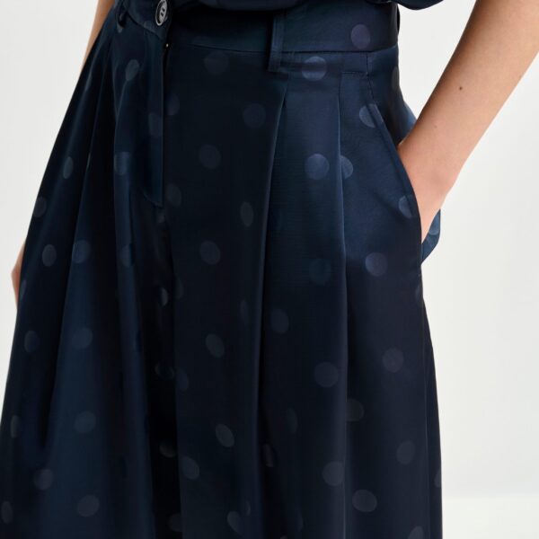 Essentiel Antwerp Navy printed wide-leg pants - Essentiel Antwerp Pants - Colorful Belgian Design - Shop at Coveti