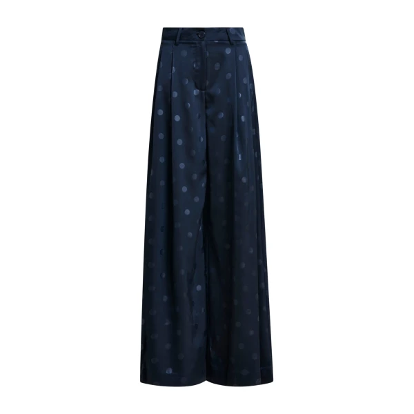 Essentiel Antwerp Navy printed wide-leg pants - Essentiel Antwerp Pants - Colorful Belgian Design - Shop at Coveti