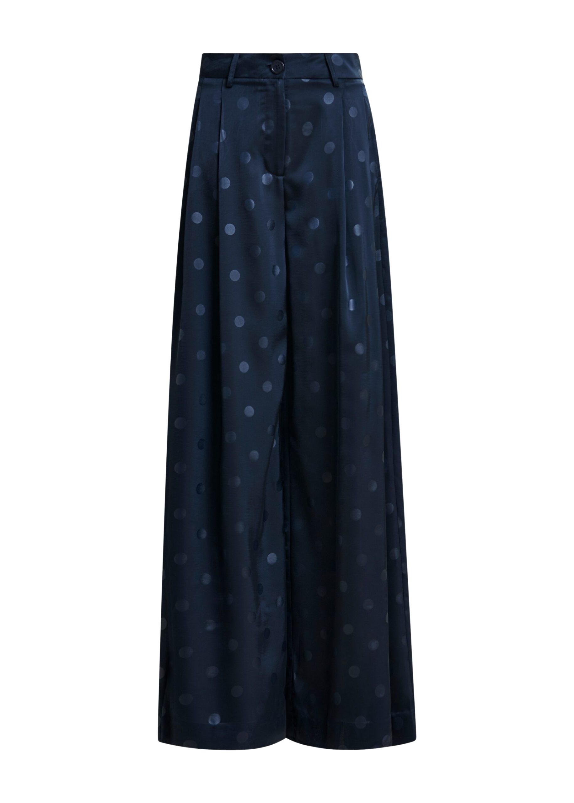 Essentiel Antwerp Navy printed wide-leg pants