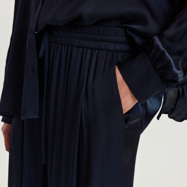 Essentiel Antwerp Navy wide-leg pants - Essentiel Antwerp Pants - Colorful Belgian Design - Shop at Coveti