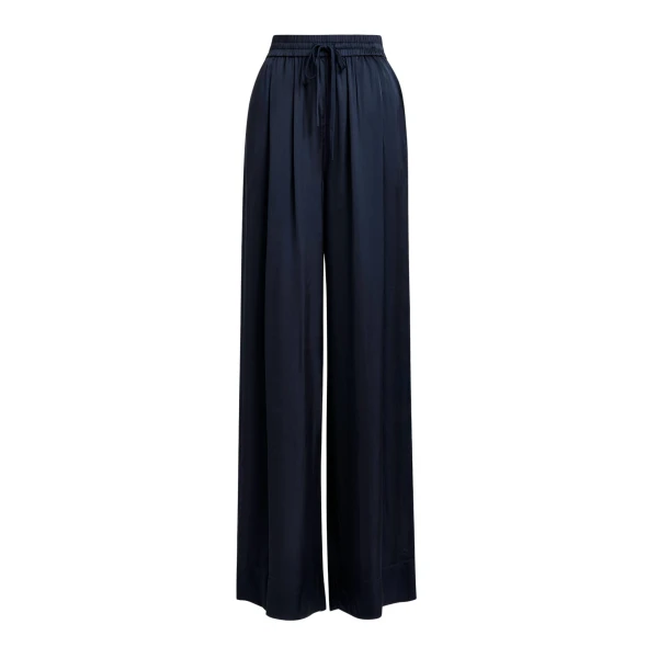 Essentiel Antwerp Navy wide-leg pants - Essentiel Antwerp Pants - Colorful Belgian Design - Shop at Coveti