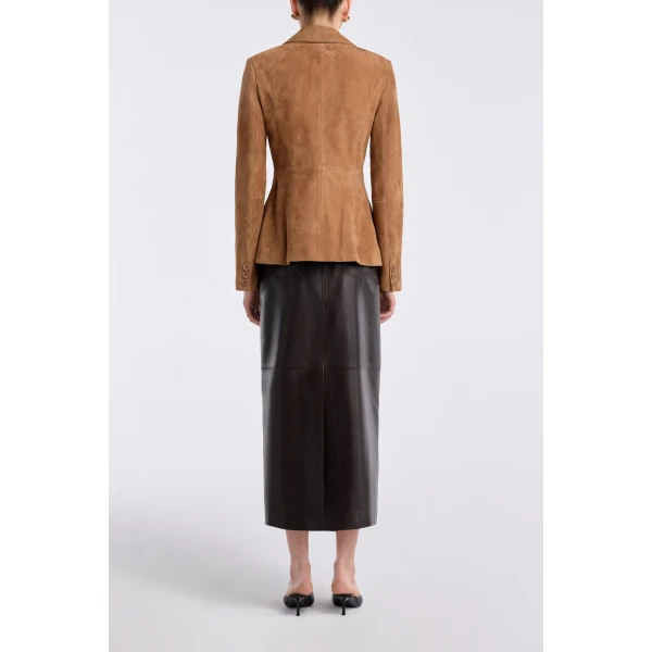 Nour Hammour 90s Blazer Tailored Suede Blazer, view 4