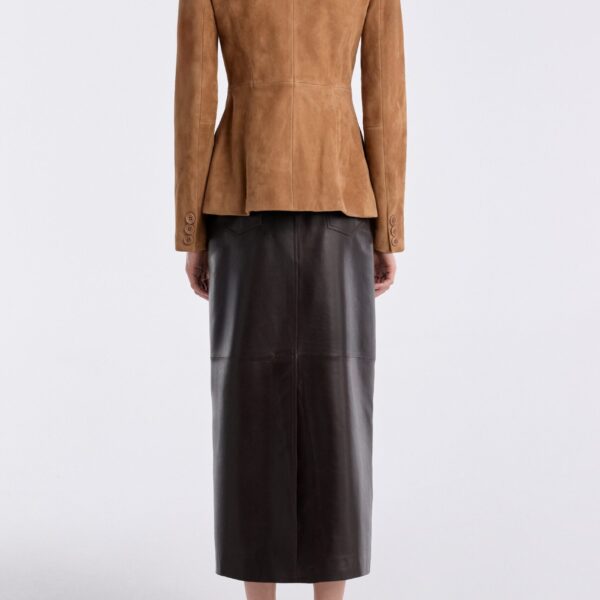 Nour Hammour Jackets Color | 90s Blazer Tailored Suede Blazer luxury leather Jackets from Coveti
