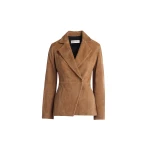 Nour Hammour Jackets Color | 90s Blazer Tailored Suede Blazer luxury leather Jackets from Coveti