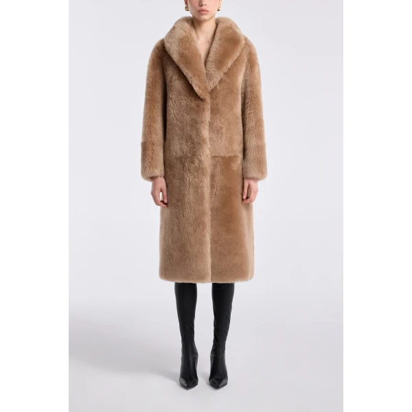 Nour Hammour Anaïs Textured Shearling Coat, view 2