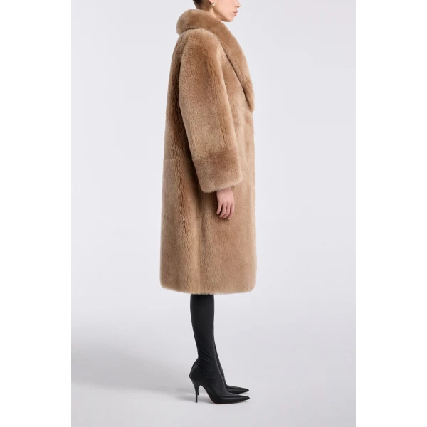 Nour Hammour Anaïs Textured Shearling Coat, view 3