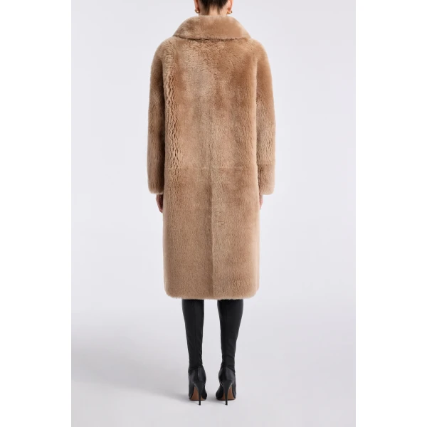 Nour Hammour Anaïs Textured Shearling Coat, view 4