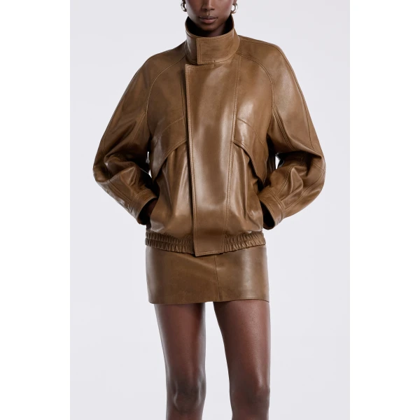 Nour Hammour Ariste Fluid Leather Jacket, view 2