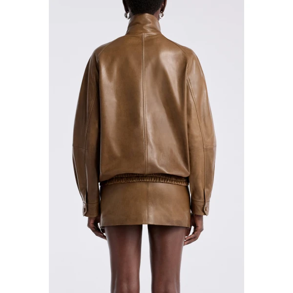 Nour Hammour Ariste Fluid Leather Jacket, view 4