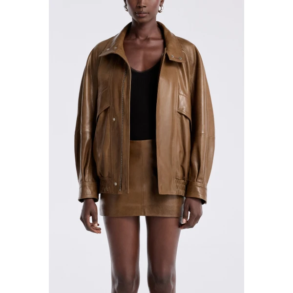 Nour Hammour Ariste Fluid Leather Jacket, view 5