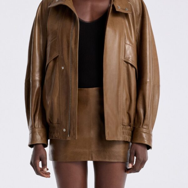Nour Hammour Jackets Color | Ariste Fluid Leather Jacket luxury leather Jackets from Coveti