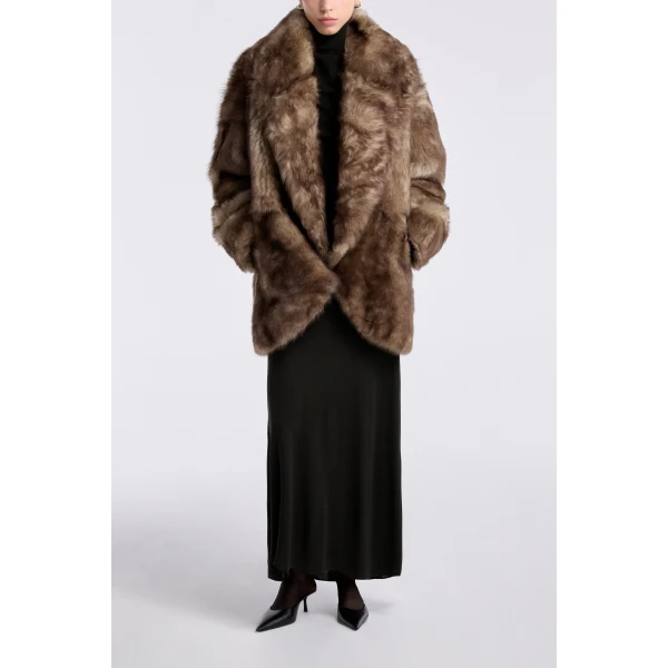 Nour Hammour Aurora Sumptuous Shearling Coat, view 2