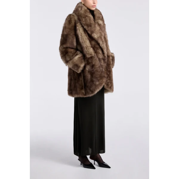 Nour Hammour Aurora Sumptuous Shearling Coat, view 3