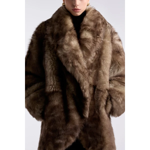 Nour Hammour Aurora Sumptuous Shearling Coat, view 5